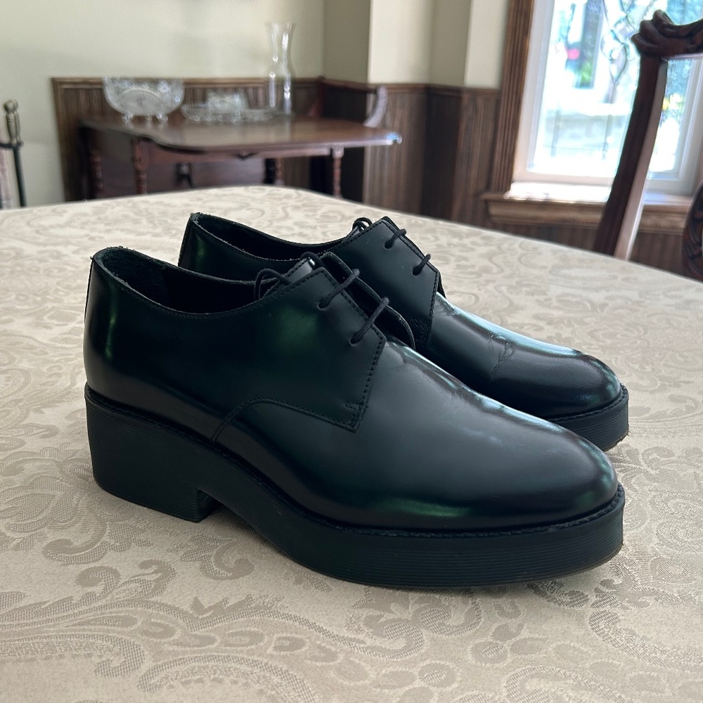 COS Leather Platform Oxford Shoes, Black, EU39 / US8